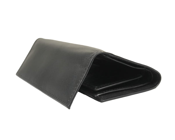 3 fold fancy cow leather unisex wallet
